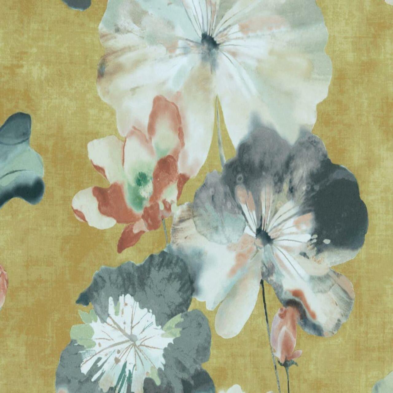 Water Lilies Wallpaper - Honey - 1838 wallcoverings - 2008 - 143 - 05 - Premier Wallcovering