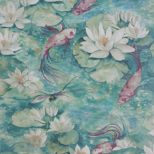 Water Lily Wallpaper - Lily Jade - Matthew Williamson - W7148/02 - Premier Wallcovering