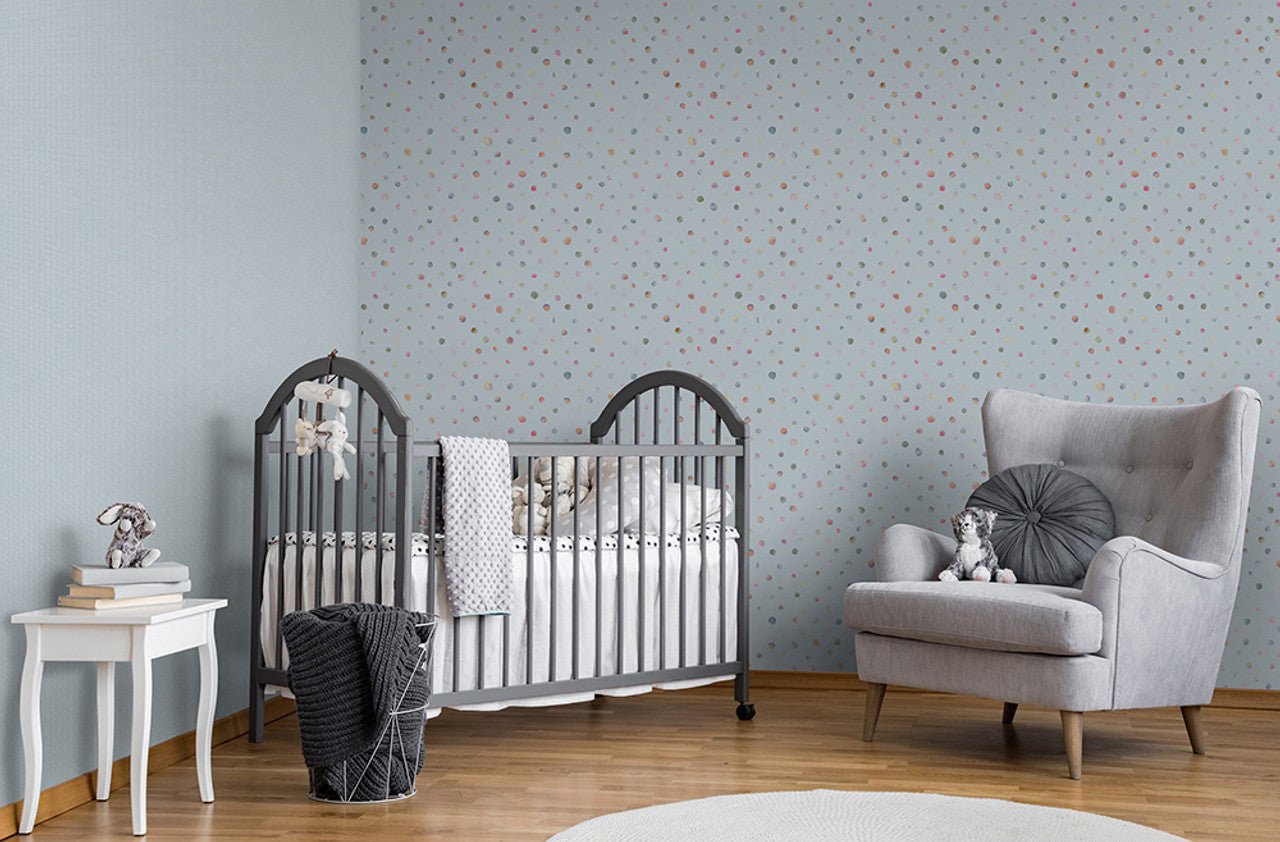 Watercolor Dots Great Kids Wallpaper - Light Blue - Hohenberger - 26837 - Premier Wallcovering