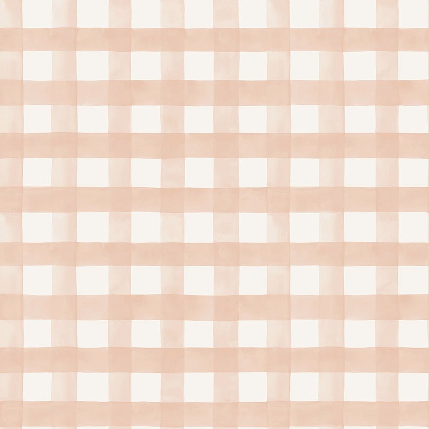 Watercolour Gingham Wallpaper - Soft Coral - Holden Décor - 13292 - Premier Wallcovering