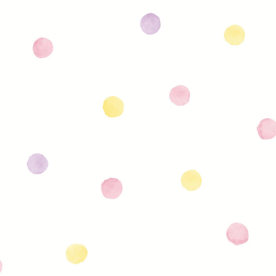 Watercolour Polka Dots Wallpaper - Pink_Yellow - Holden Décor - 91000 - Premier Wallcovering