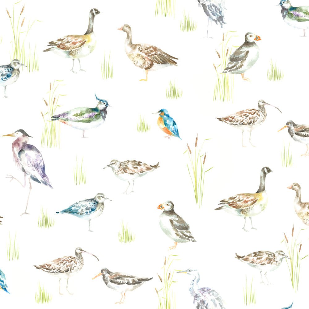 Waterfowl Wallpaper - Linen - Voyage Maison - WATERFO/WPO/LIN - Premier Wallcovering