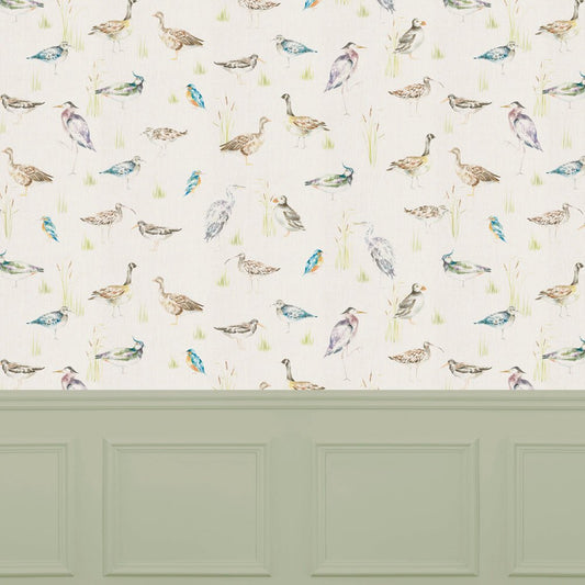 Waterfowl Wallpaper - Linen - Voyage Maison - WATERFO/WPO/LIN - Premier Wallcovering