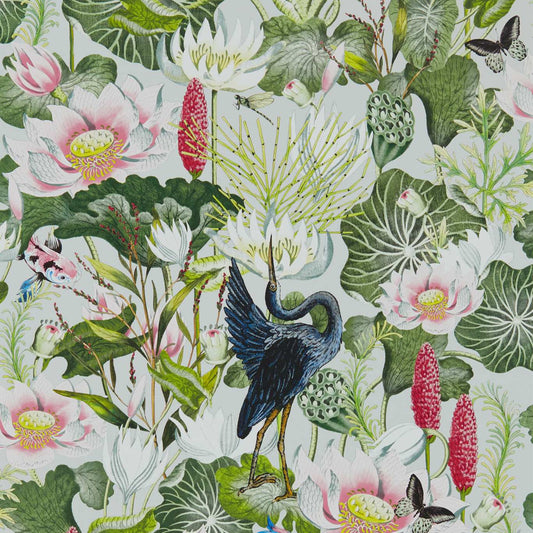 Waterlily Wallpaper - Midnight - Clarke & Clarke - W0137/04 - Premier Wallcovering