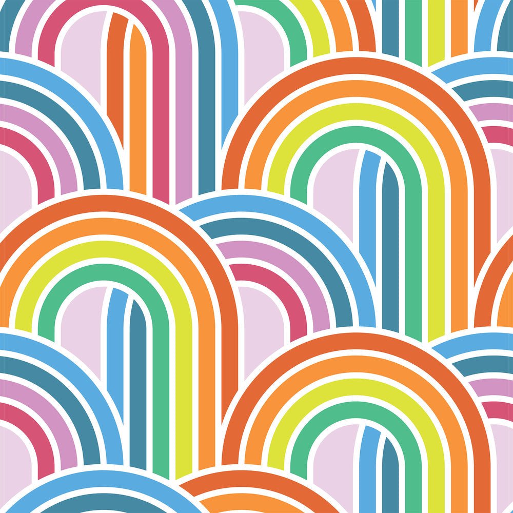 Wave After Wave Wallpaper - Rainbow Brights on Lavender - Lust Home - LH900425 - Premier Wallcovering