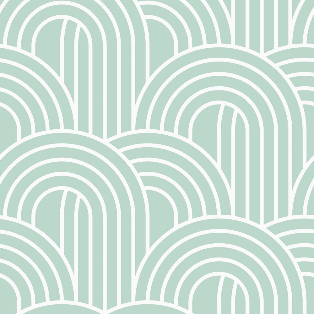 Wave After Wave Wallpaper - Mint - Lust Home - LH900107 - Premier Wallcovering