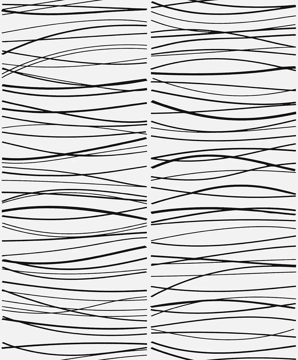 Wave Lines Wallpaper - Black - NextWall - NW55600 - Premier Wallcovering