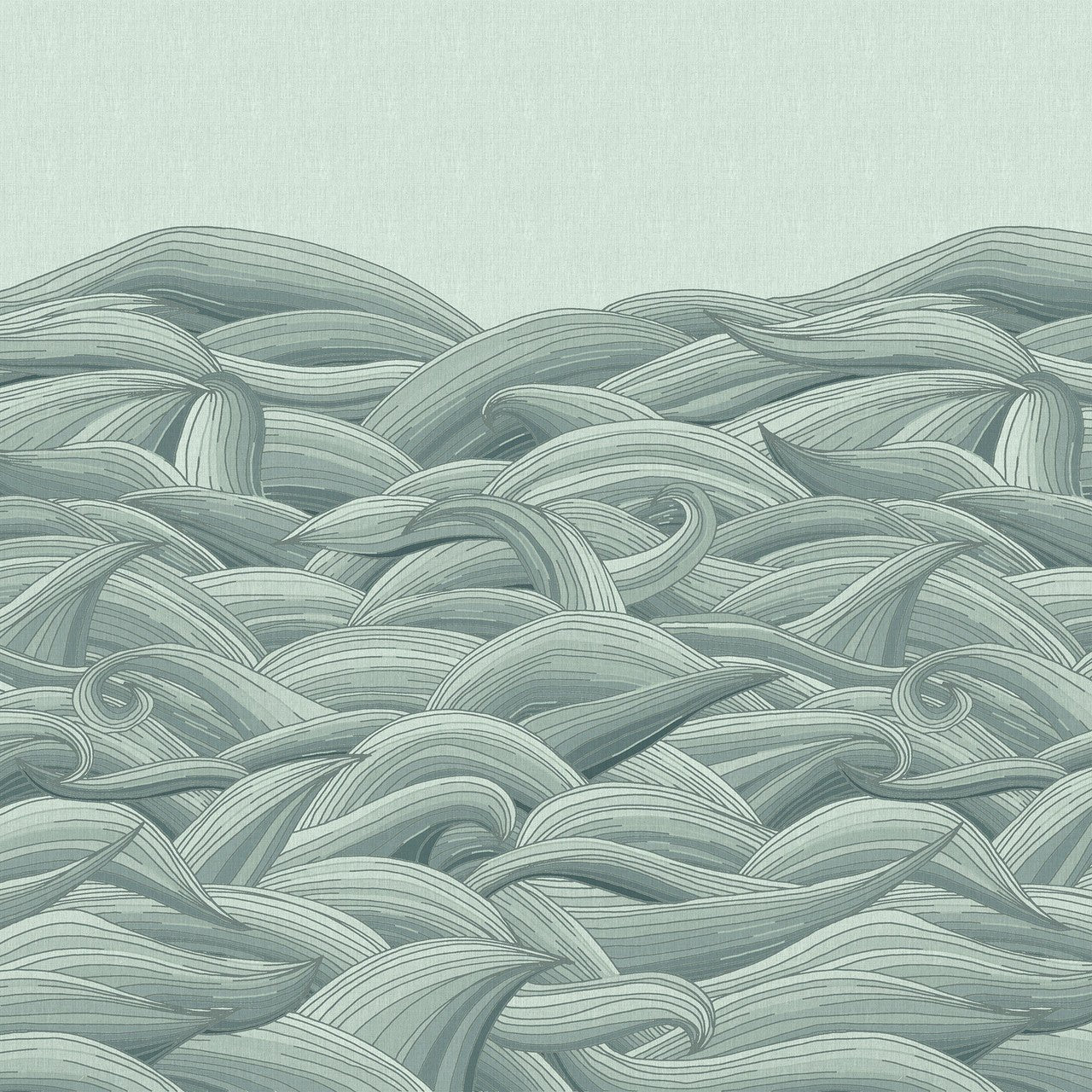 Waves Crafted Wall Mural - Aqua - Hohenberger - 26785 - Premier Wallcovering