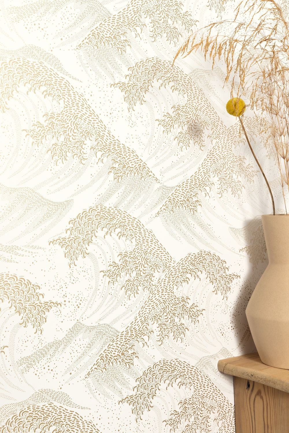 Waves Wallpaper - Blanc - Caselio - 104360262 - Premier Wallcovering