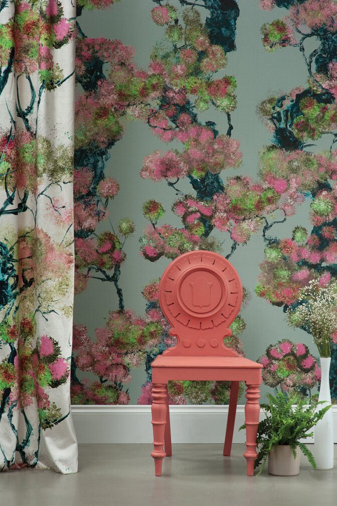 Wee Pinyin Wallpaper - Warm Mint - Timorous Beasties - DWN/PIN/ENW/03 - Premier Wallcovering