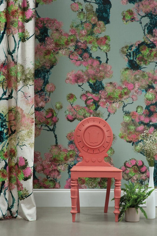 Wee Pinyin Wallpaper - Warm Mint - Timorous Beasties - DWN/PIN/ENW/03 - Premier Wallcovering