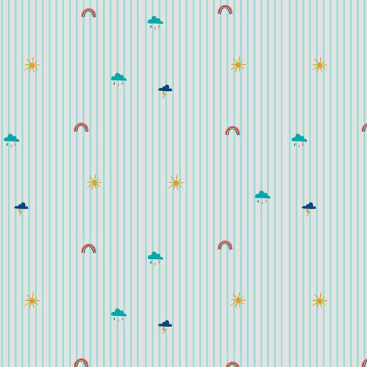 Whatever the Weather Icons Wallpaper - Haze Blue - Joules - 118583 - Premier Wallcovering