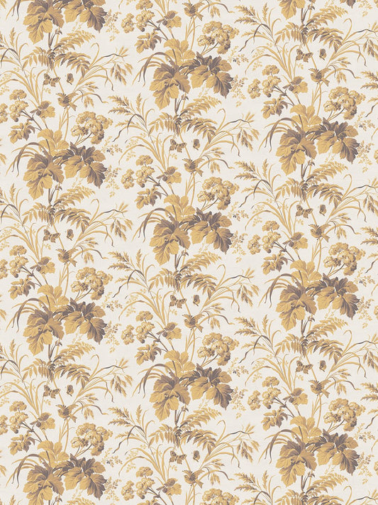 Where The Wildflowers Grow Recycled Velvet Fabric - Mustard Yellow - Divine Savages - DVS163-WLD-FLOW-MUST-VEL-MET - Premier Wallcovering