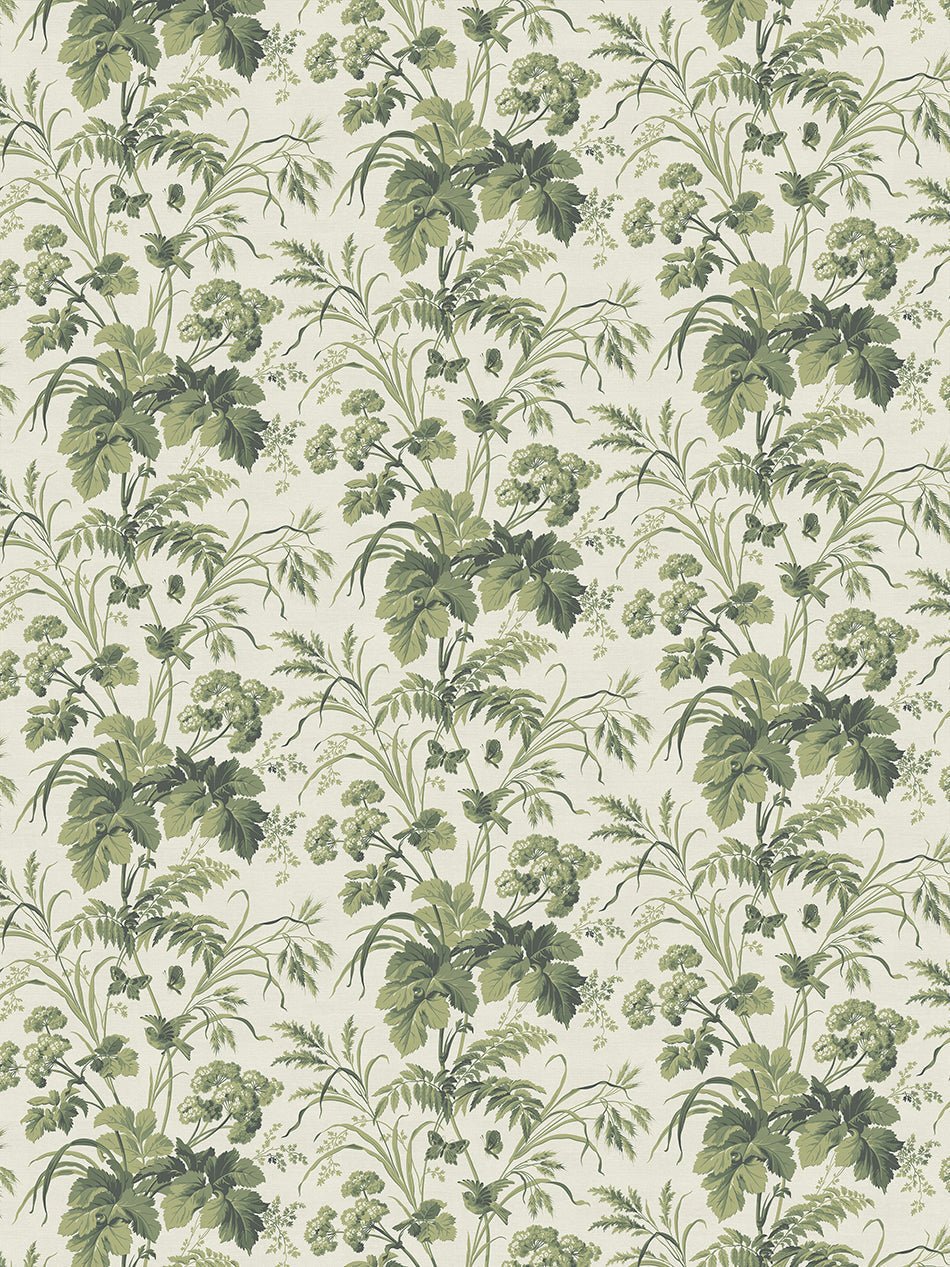Where The Wildflowers Grow Recycled Velvet Fabric - Sage Green - Divine Savages - DVS164-WLD-FLOW-SAGE-VEL-MET - Premier Wallcovering