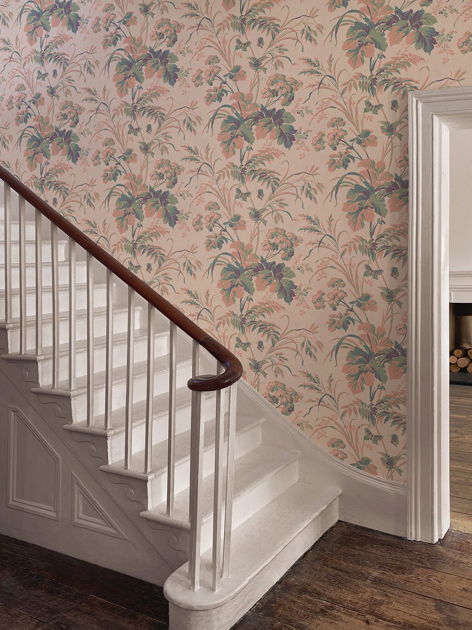 Where The Wildflowers Grow Wallpaper - Peach - Divine Savages - DVS168-WLD-FLOW-PEACH-WR - Premier Wallcovering