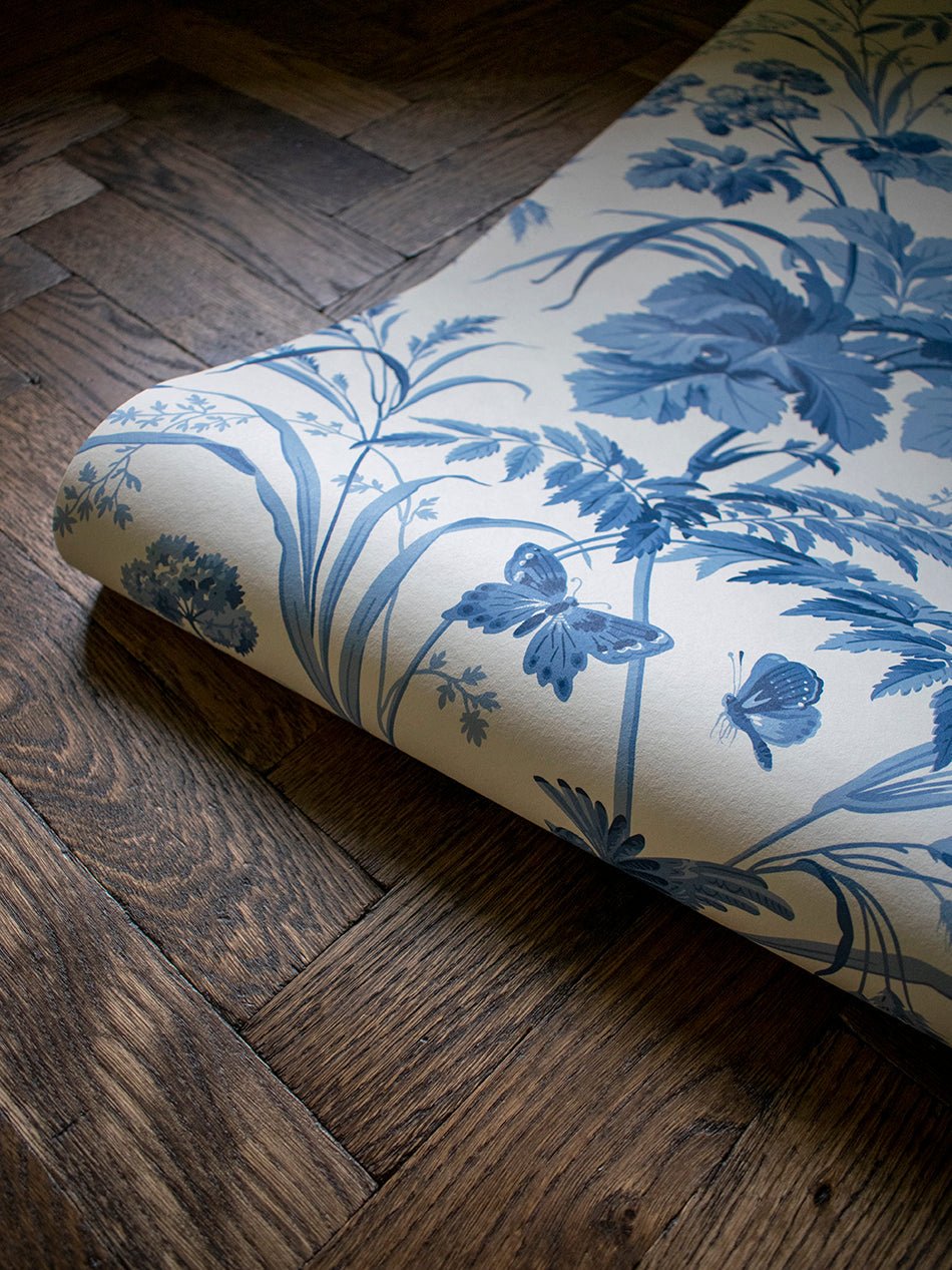 Where The Wildflowers Grow Wallpaper - Blue - Divine Savages - DVS165-WLD-FLOW-BLUE-WR - Premier Wallcovering