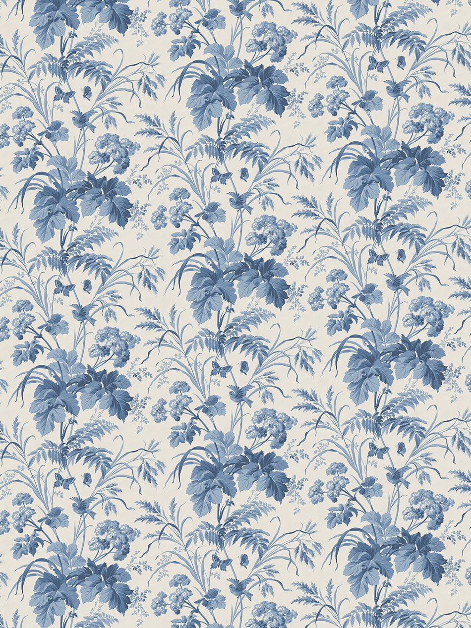 Where The Wildflowers Grow Wallpaper - Blue - Divine Savages - DVS165-WLD-FLOW-BLUE-WR - Premier Wallcovering