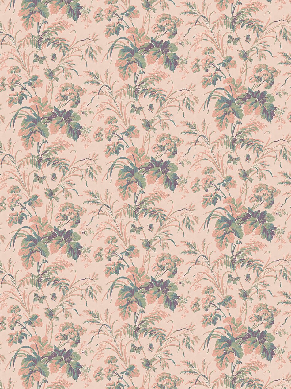 Where The Wildflowers Grow Wallpaper - Peach - Divine Savages - DVS168-WLD-FLOW-PEACH-WR - Premier Wallcovering