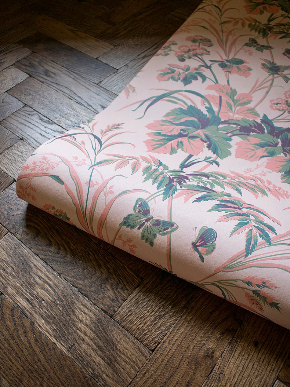 Where The Wildflowers Grow Wallpaper - Peach - Divine Savages - DVS168-WLD-FLOW-PEACH-WR - Premier Wallcovering