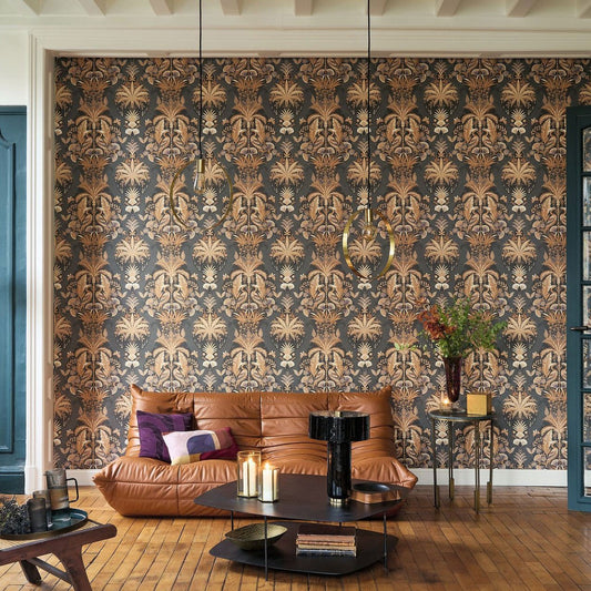 Whisper Heritage Wallpaper - Noir Fusain - Casadeco - 201229411 - Premier Wallcovering