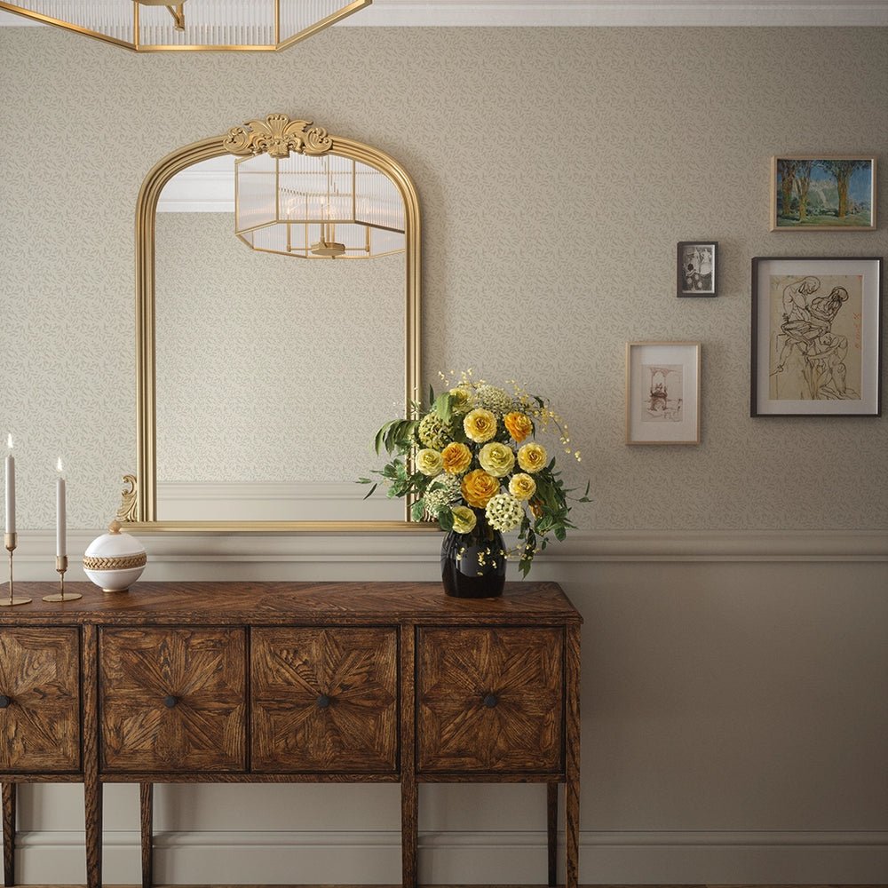 Whispering Leaves Wallpaper - Vintage Cream - LAN100376 - Lucie Annabel - Premier Wallcovering