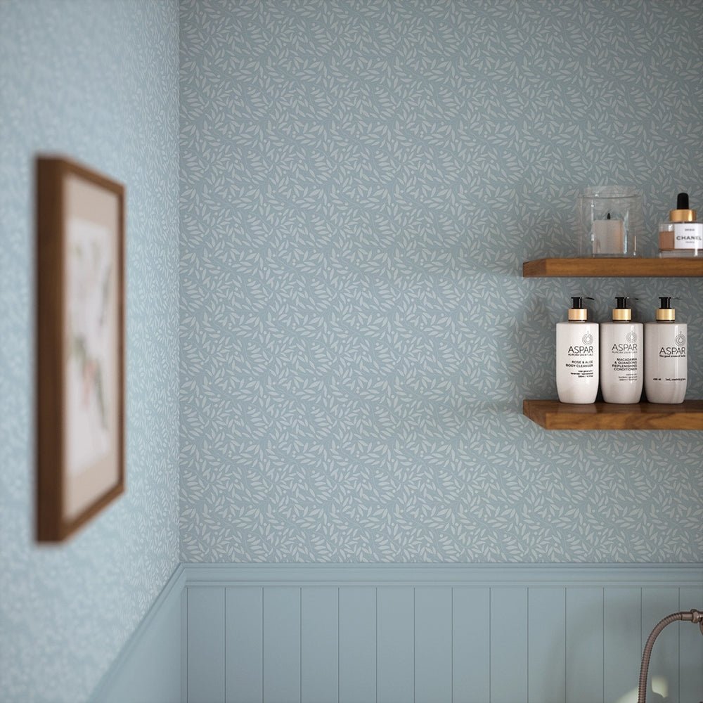 Whispering Leaves Wallpaper - Mineral Mist - LAN100373 - Lucie Annabel - Premier Wallcovering