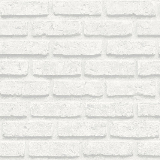 White Brick Wallpaper - White - Holden Décor - 12250 - Premier Wallcovering