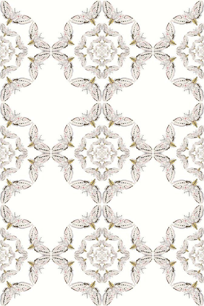 White Moth Circle Wallpaper - Original - Timorous Beasties - WM/MICA/01 - Premier Wallcovering