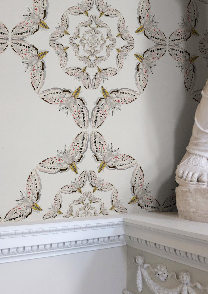White Moth Circle Wallpaper - Original - Timorous Beasties - WM/MICA/01 - Premier Wallcovering