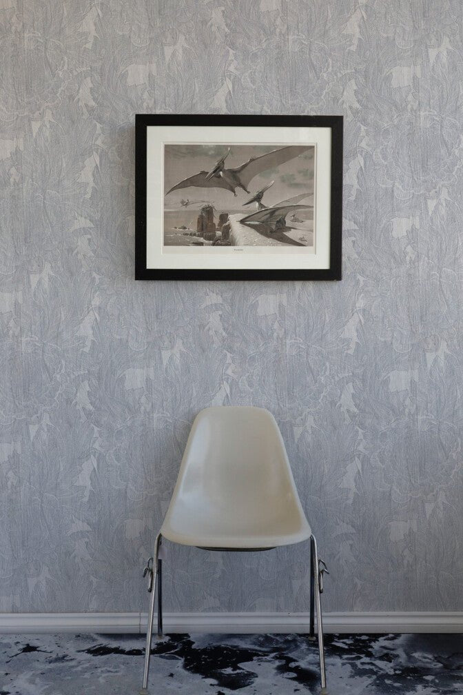 Whitewash Rose Wallpaper - Blue - Timorous Beasties - STCO/WWR/SMM/03 - Premier Wallcovering