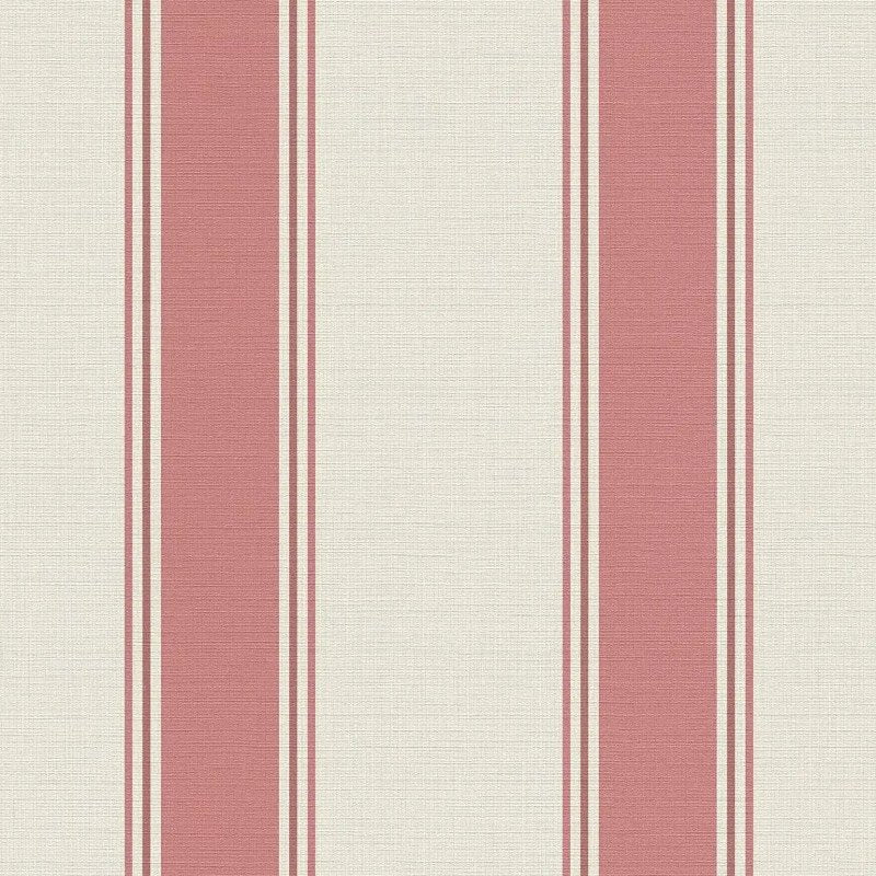 Wide Linear Stripe Wallpaper - Cream/Red - Michalsky Living - 39983-1 - Premier Wallcovering