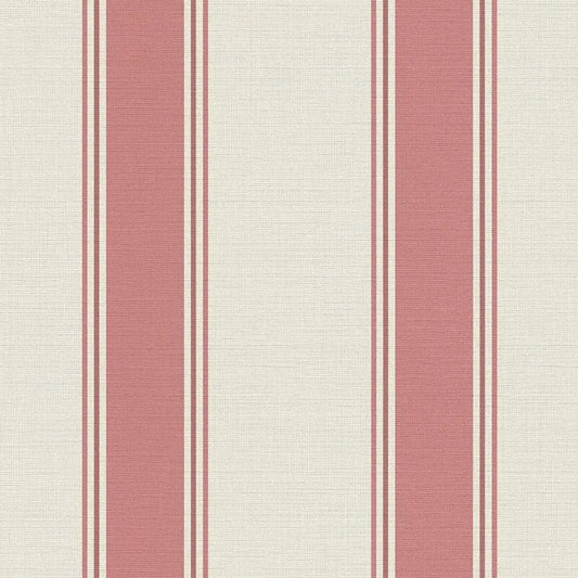 Wide Linear Stripe Wallpaper - Cream/Red - Michalsky Living - 39983-1 - Premier Wallcovering