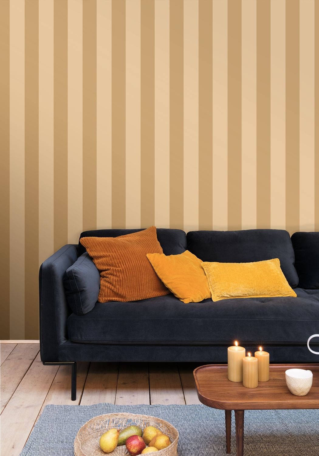 Wide Lines Wallpaper - Miel - Caselio - 104021180 - Premier Wallcovering