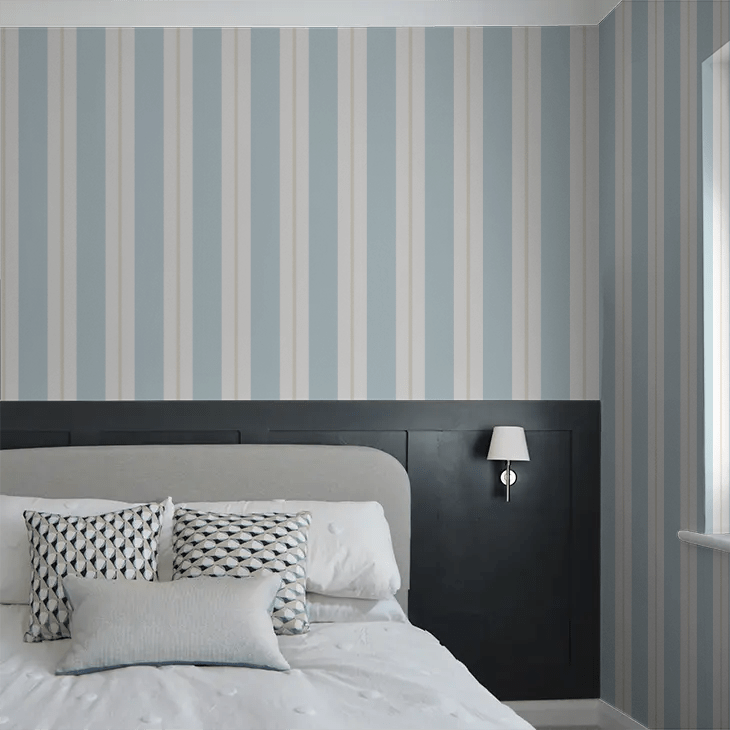 Wide Multi Stripe Wallpaper - Wedgewood - Ohpopsi - SIS50133W - Premier Wallcovering