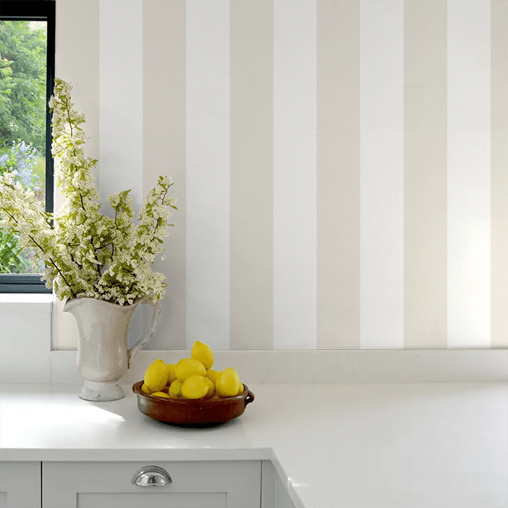 Wide Stripe Wallpaper - Linen - Ohpopsi - SIS50142W - Premier Wallcovering