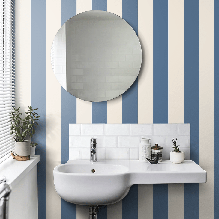 Wide Stripe Wallpaper - Ink - Ohpopsi - SIS50149W - Premier Wallcovering
