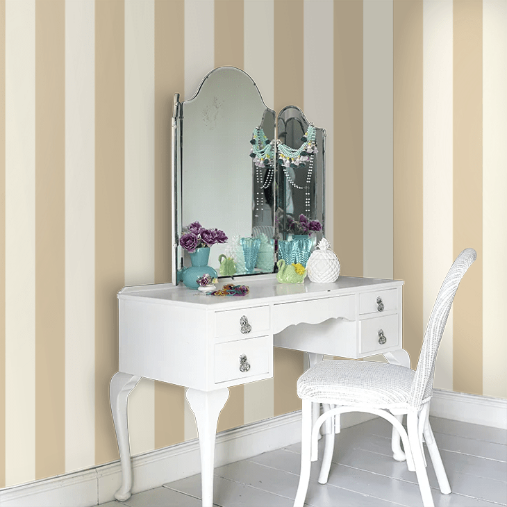 Wide Stripe Wallpaper - Sand - Ohpopsi - SIS50148W - Premier Wallcovering
