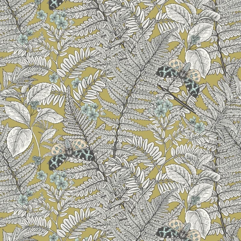 Wild Ferns Wallpaper - Olive - Hoopla Walls - HWA1200W - Premier Wallcovering