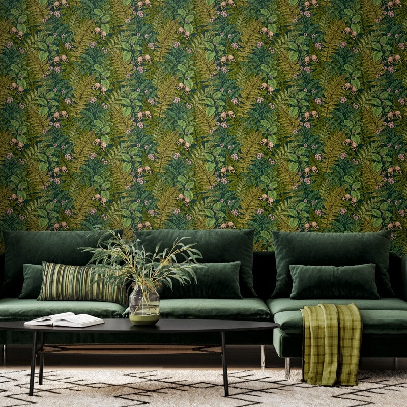 Wild Ferns Wallpaper - Forest Mix - Hoopla Walls - HWA1202W - Premier Wallcovering