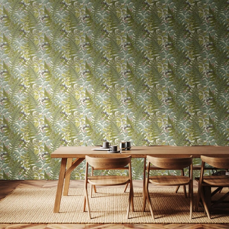 Wild Ferns Wallpaper - Juniper - Hoopla Walls - HWA1198W - Premier Wallcovering