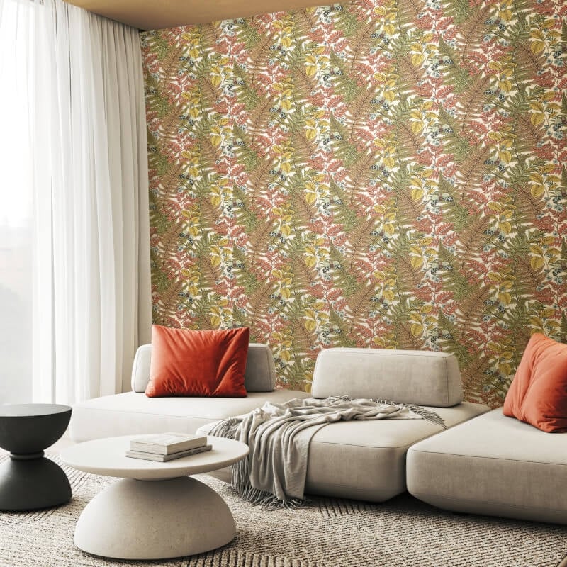 Wild Ferns Wallpaper - Warm Spice - Hoopla Walls - HWA1197W - Premier Wallcovering