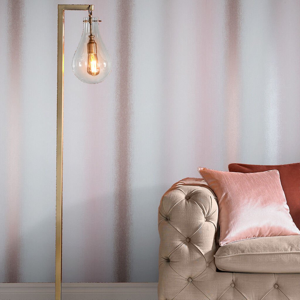 Wild Flower Stripe Wallpaper - Blush - Graham & Brown - 104076 - Premier Wallcovering