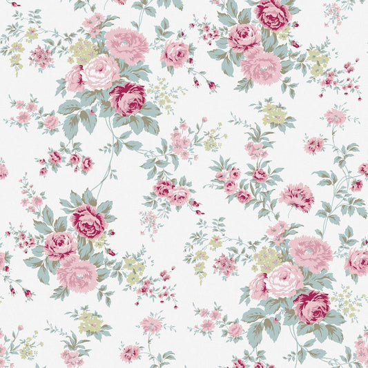 Wild Flower Wallpaper - Shabby Chic - 125130 - Premier Wallcovering