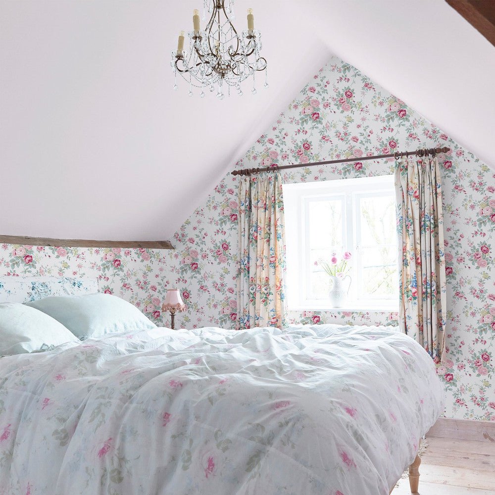 Wild Flower Wallpaper - Shabby Chic - 125130 - Premier Wallcovering