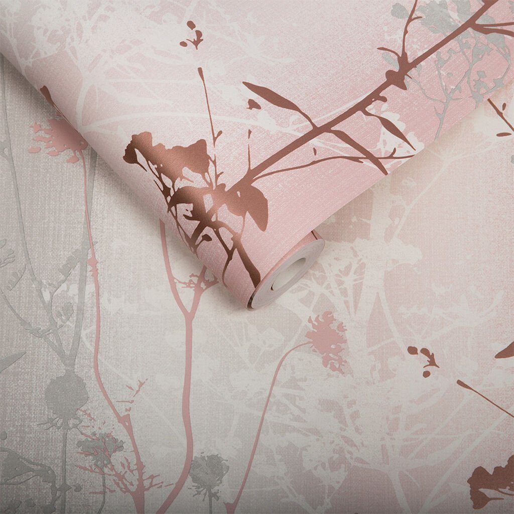 Wild Flower Wallpaper - Blush - Graham & Brown - 104071 - Premier Wallcovering