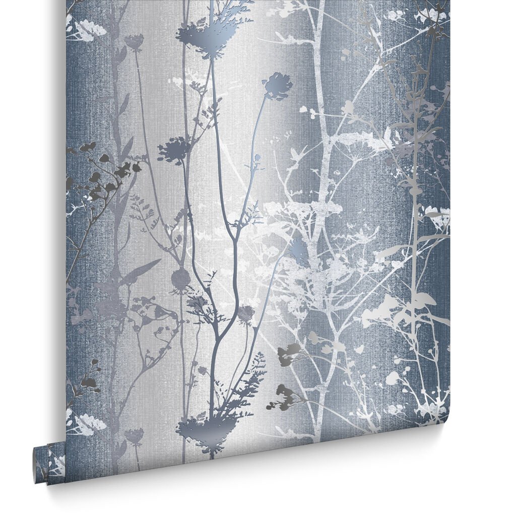 Wild Flower Wallpaper - Ink - Graham & Brown - 105896 - Premier Wallcovering