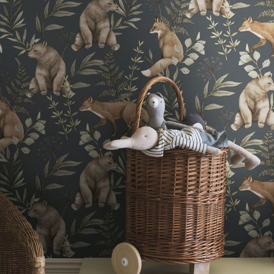 Wild Forest Wallpaper - Charcoal - Boråstapeter - 6920 - Premier Wallcovering