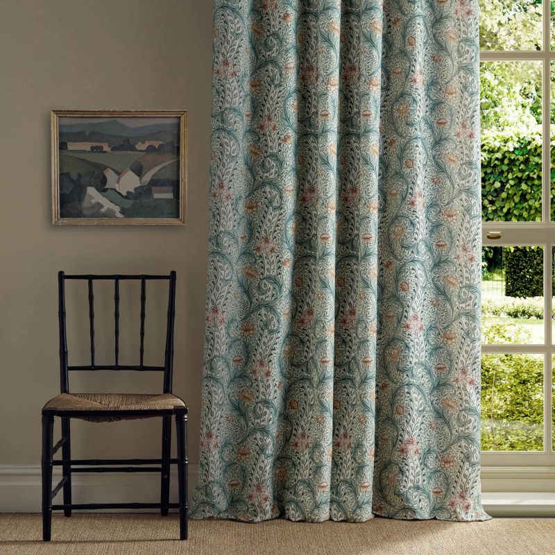 Wild Tulip & Vine Fabric - Bayleaf/Ochre - Morris & Co - 227378 - Premier Wallcovering