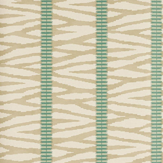 Wilder Wallpaper - Taupe/Aqua - J188W - 01 - Jane Churchill - Premier Wallcovering