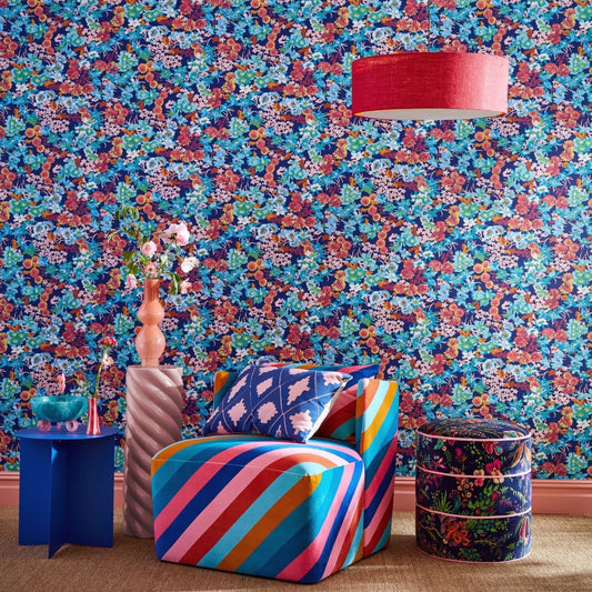 Wildflower Meadow Wallpaper - Emerald/Amethyst/Peridot - HSRW113049 - Harlequin - Premier Wallcovering